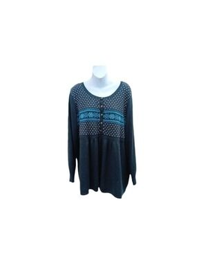 Denim 24/7 Fair Isle Sweater Black Size 2X